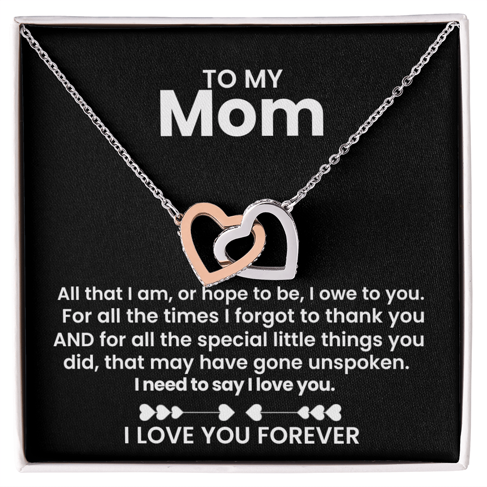 Mom Interlocking Hearts Necklace – “All That I Am”