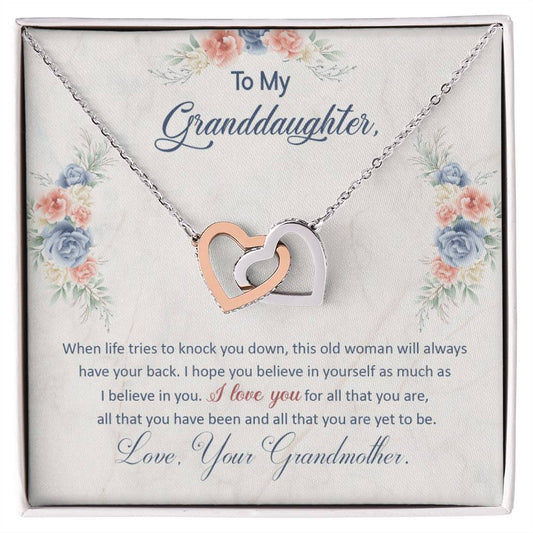 To My Granddaughter Necklace, This Old Woman Will Always Have Your Back