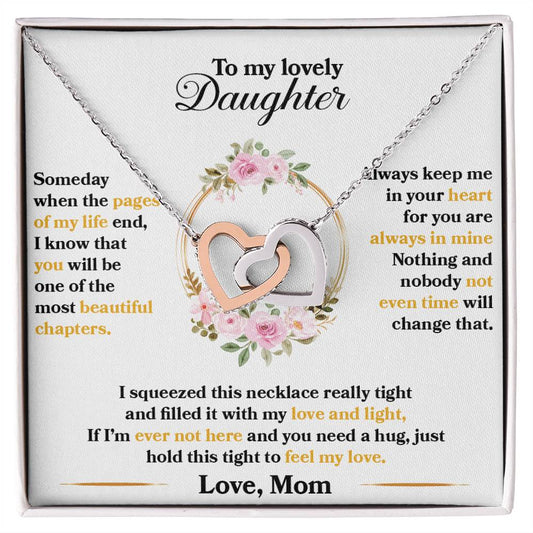 To My Lovely Daughter Necklace, Hold This Tight To Feel My Love