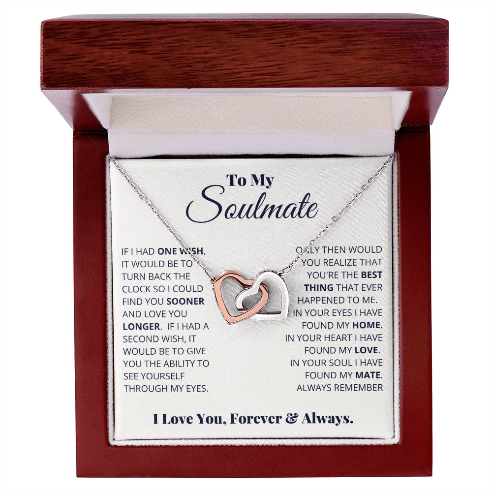 To My Soulmate Necklace, I Love You, Forever & Always