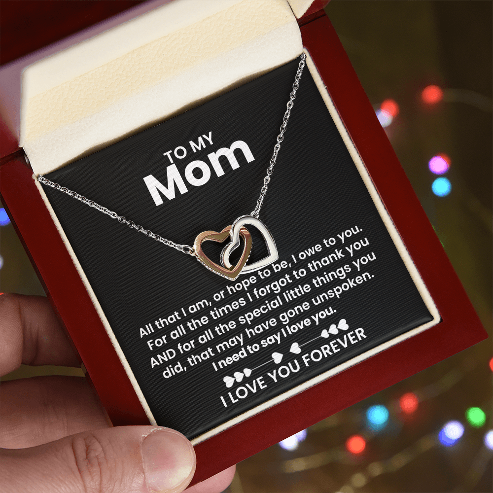 Mom Interlocking Hearts Necklace – “All That I Am”
