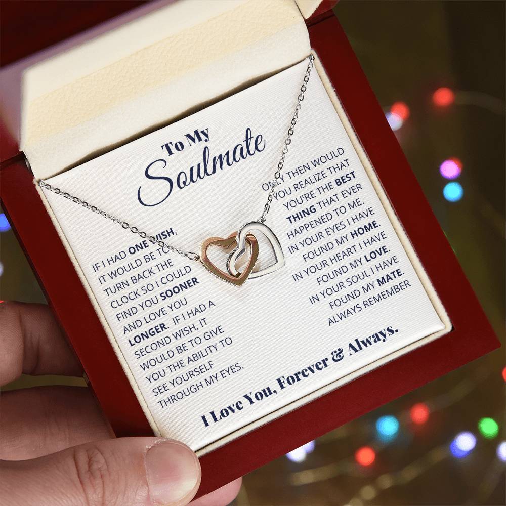 To My Soulmate Necklace, I Love You, Forever & Always