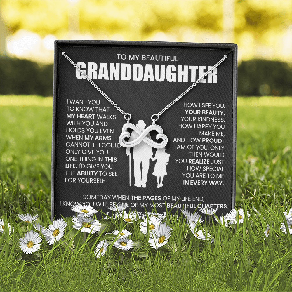 Granddaughter From Grandpa My Heart Walks With You Endless Love Necklace