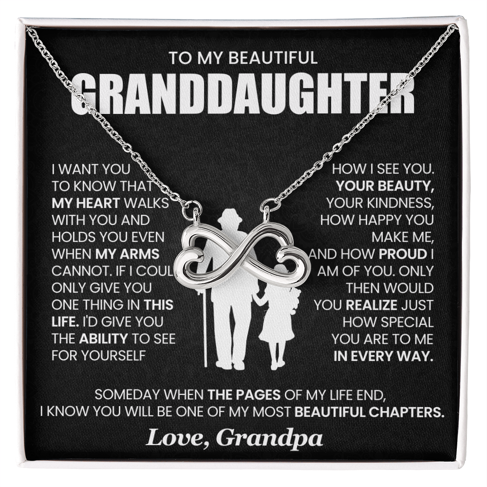 Granddaughter From Grandpa My Heart Walks With You Endless Love Necklace