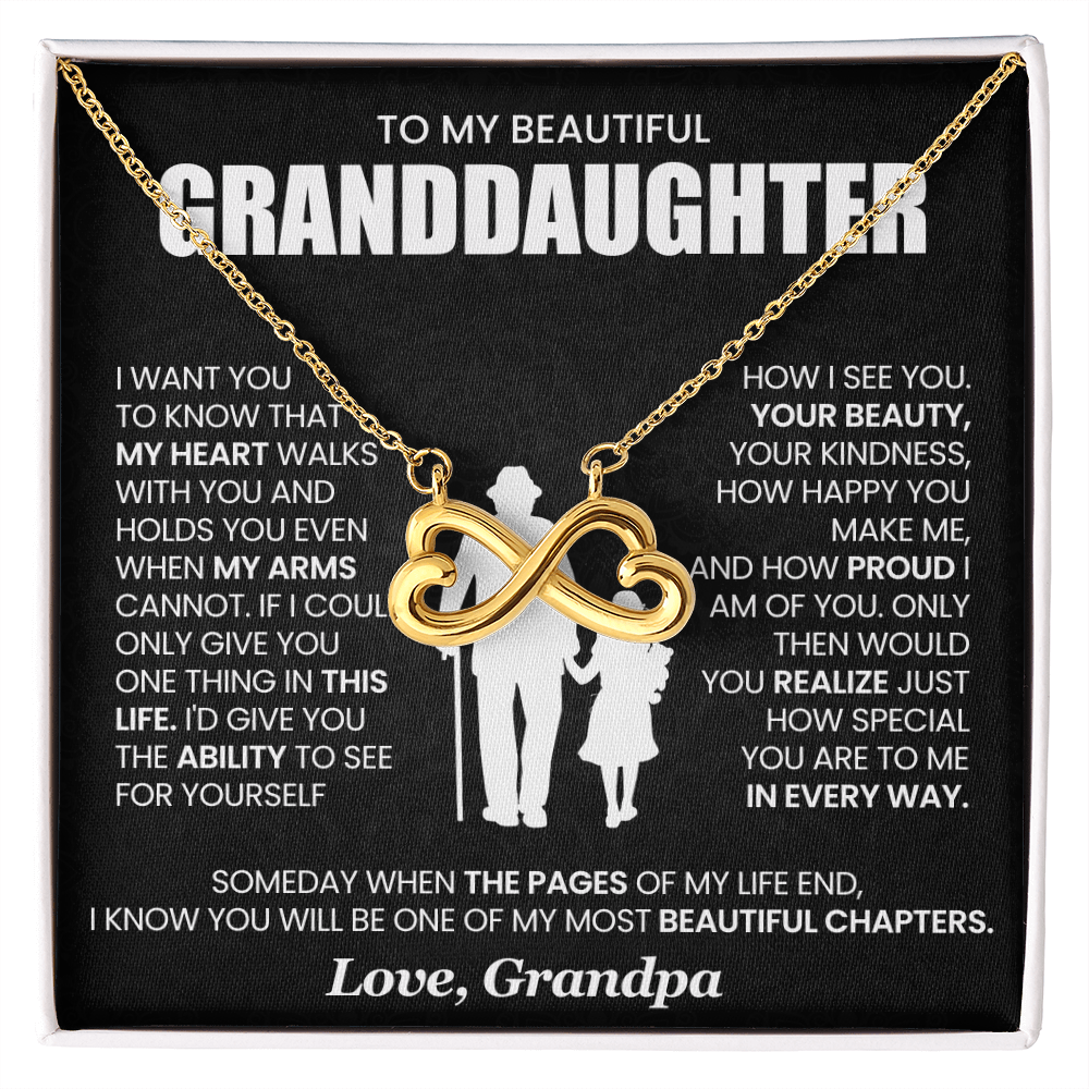 Granddaughter From Grandpa My Heart Walks With You Endless Love Necklace
