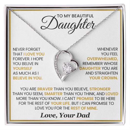 Daughter From Dad Never Forget That I Love You Forever Love Necklace