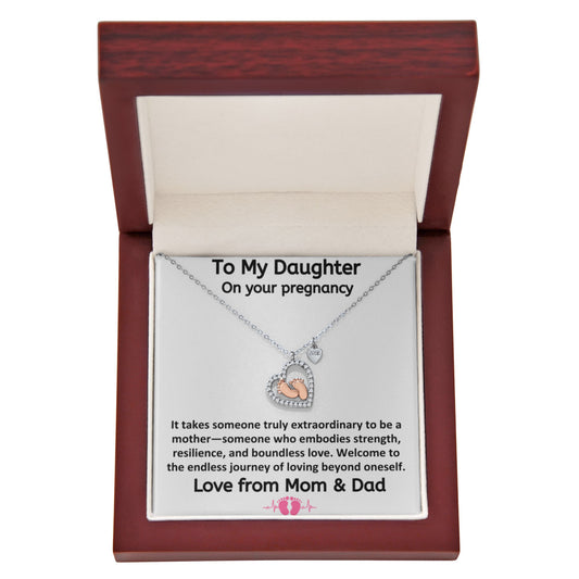 Daughter It Takes Someone Truly Extraordinary To Be A Mother Baby Feet Heart Necklace From Parents
